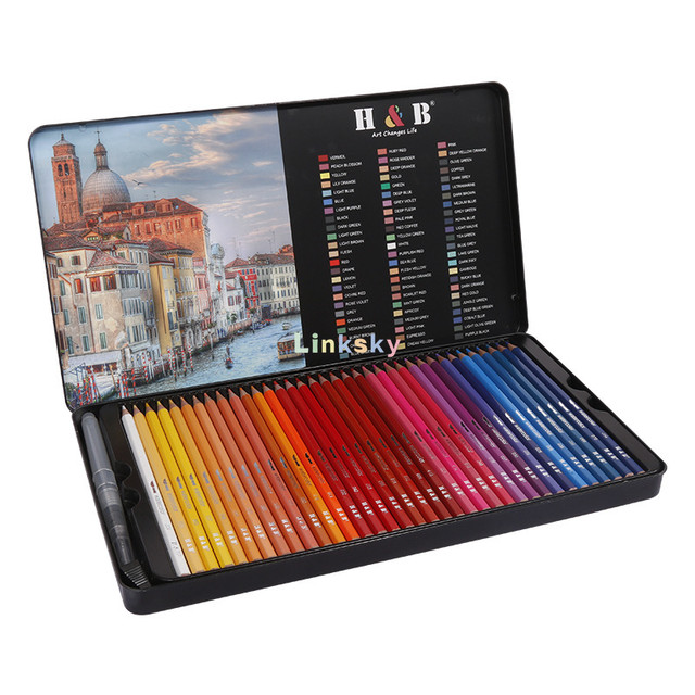 H&B Professional Watercolor Pencils, Set of 72, Multi Colored Art Drawing  Pencils in Bright Assorted Shades